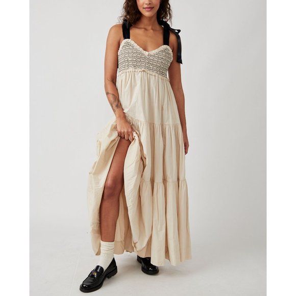 COPY - FREE PEOPLE Bluebell Solid Maxi Dress / Vacation Sand - Picture 8 of 16